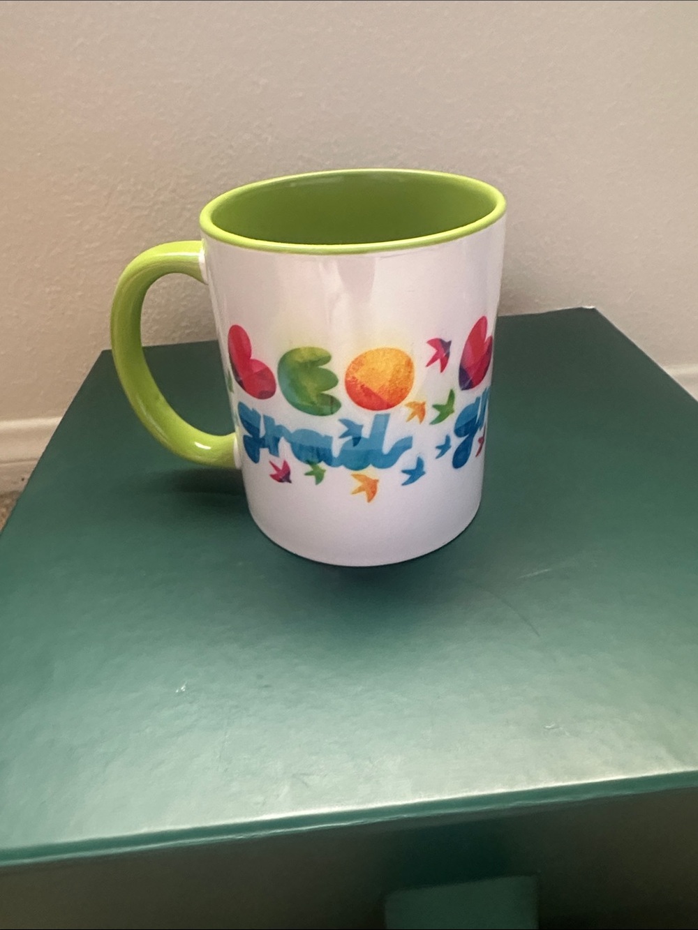 Beograd (Belgrade) Green Accent White Ceramic Mug with Colorful Print